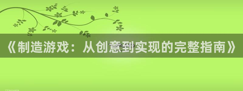 彩神广告有限公司：《制造游戏：从创意到实现的完整指南》