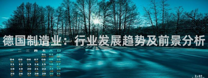 彩神v8官网版：德国制造业：行业发展趋势及前景分析