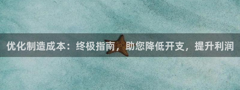 彩神8软件下载：优化制造成本：终极指南，助您降低开支，提升利润