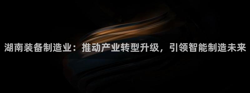 彩神vlll官网网上购彩：湖南装备制造业：推动产业转型升级，引领智能制造未来