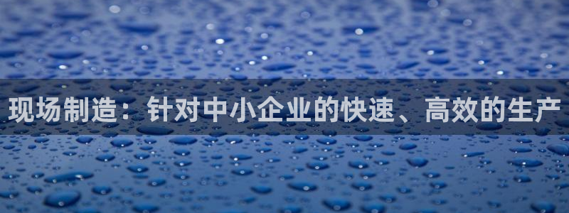 彩神v8下载：现场制造：针对中小企业的快速、高效的生产